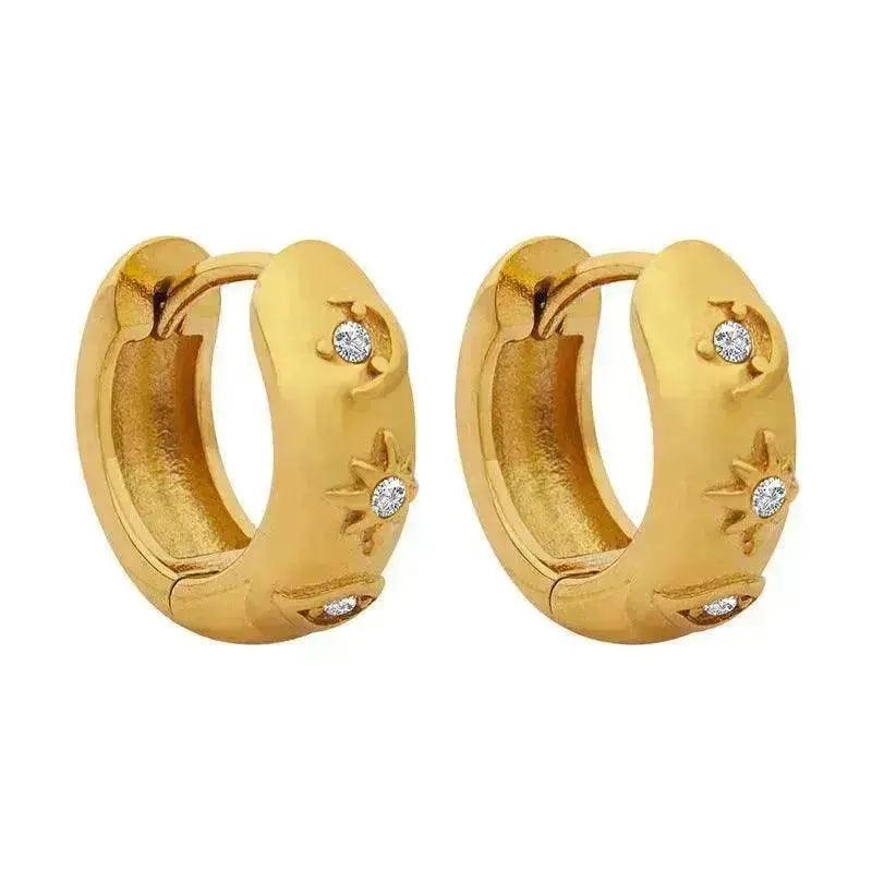 Retro Earrings Elegant Titanium Steel Women