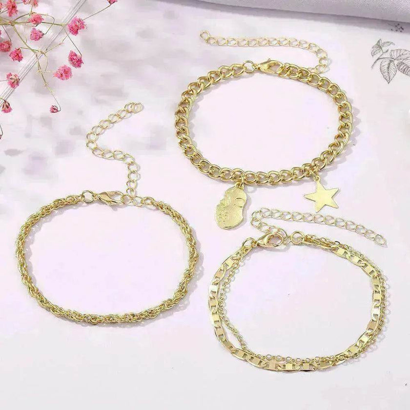 Retro Five-pointed Star Bracelet Four-piece Set