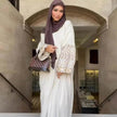 Retro-Inspired Boho Print Long Dress with Loose Puff Sleeves