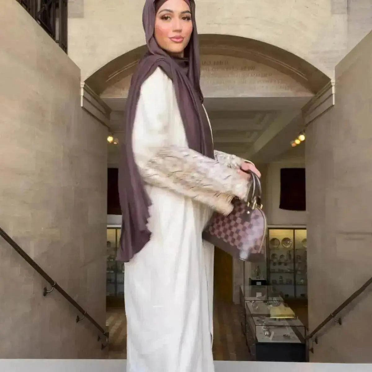 Retro-Inspired Boho Print Long Dress with Loose Puff Sleeves