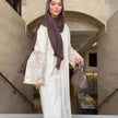 Retro-Inspired Boho Print Long Dress with Loose Puff Sleeves