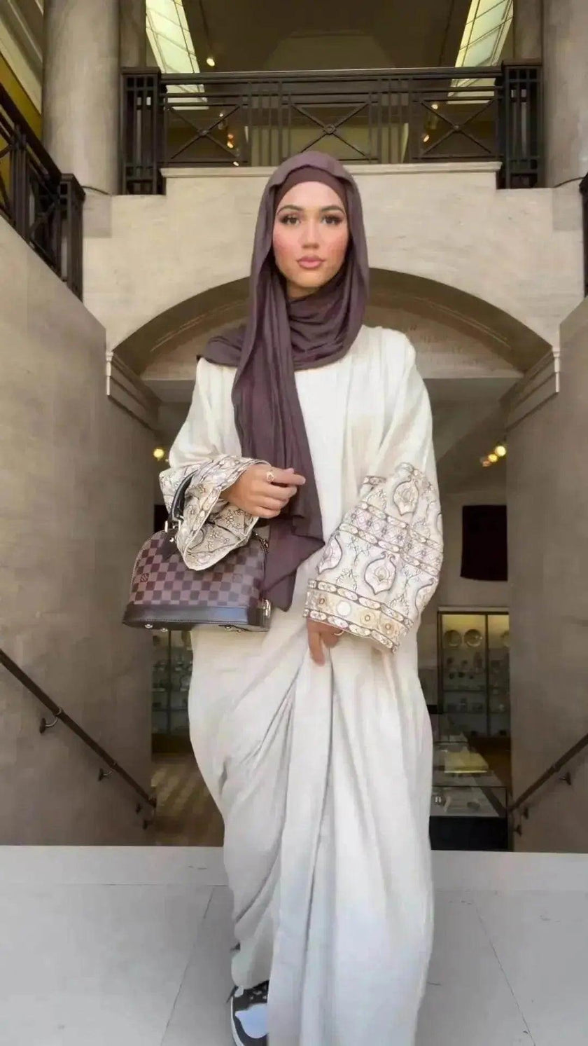 Retro-Inspired Boho Print Long Dress with Loose Puff Sleeves