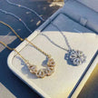 Retro Magnetic Folding Heart Shaped Four Leaf Clover Pendant Women Necklace