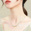 Retro Magnetic Folding Heart Shaped Four Leaf Clover Pendant Women Necklace