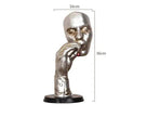 Retro Meditators Abstract Sculpture Man Smoking Cigar Face Statue.