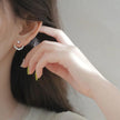 Rhinestone Arc Back-hanging Earrings