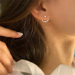 Rhinestone Arc Back-hanging Earrings