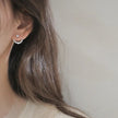 Rhinestone Arc Back-hanging Earrings