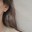 Rhinestone Arc Back-hanging Earrings
