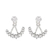 Rhinestone Arc Back-hanging Earrings