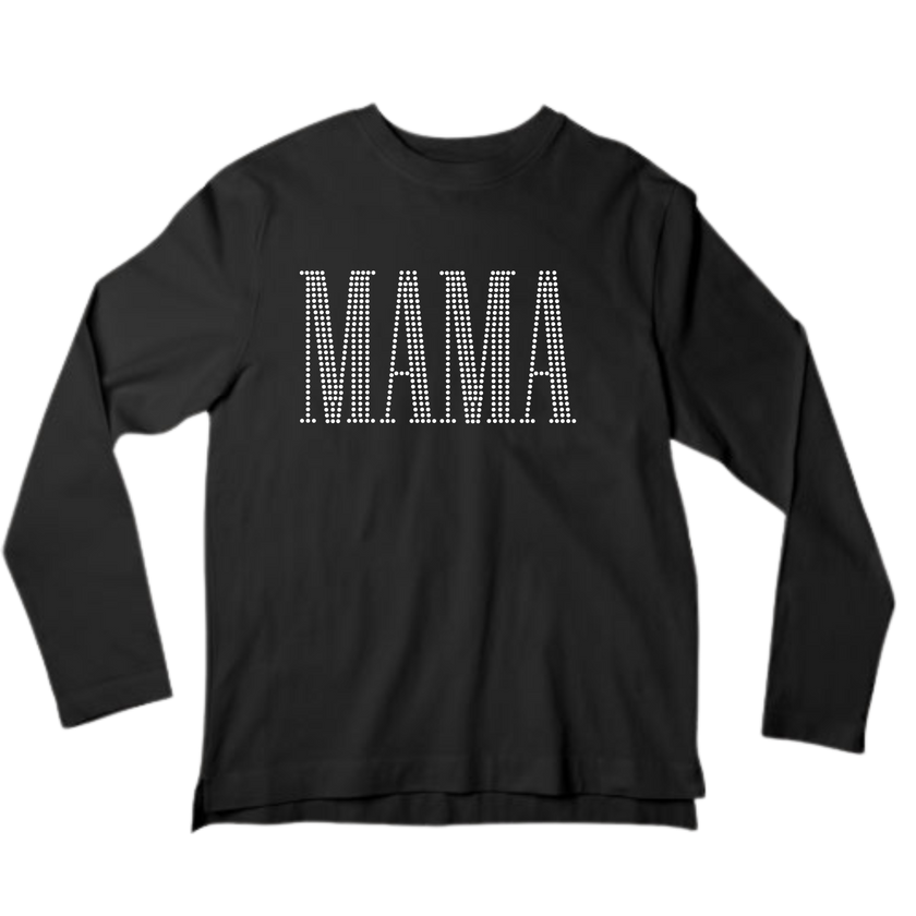 MAMA Rhinestone Shirt – Mom Life Sparkle Bling Tee | Blingdazzel