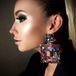 Rhinestones, Glass And Full Diamond Earrings