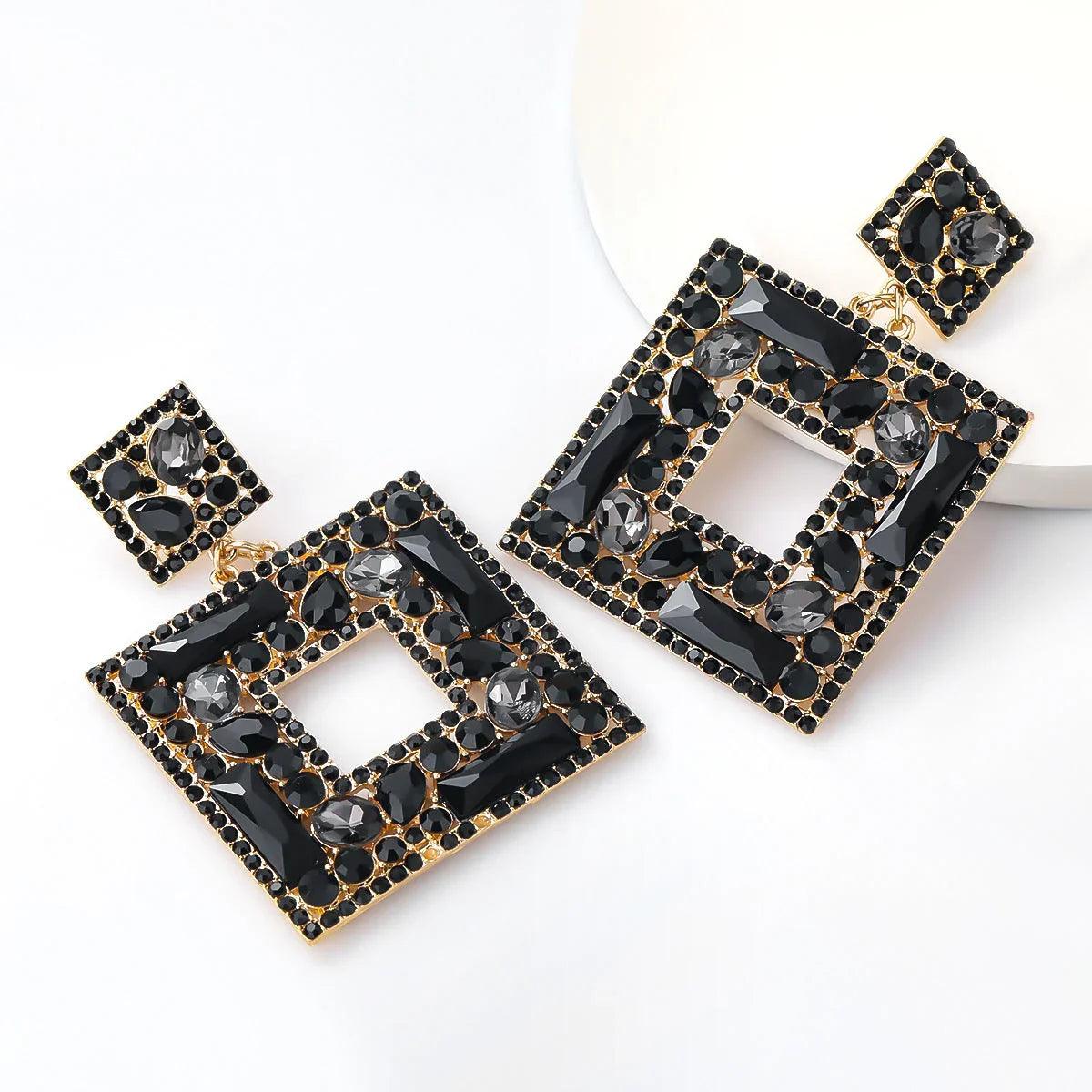 Rhinestones, Glass And Full Diamond Earrings