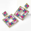 Rhinestones, Glass And Full Diamond Earrings