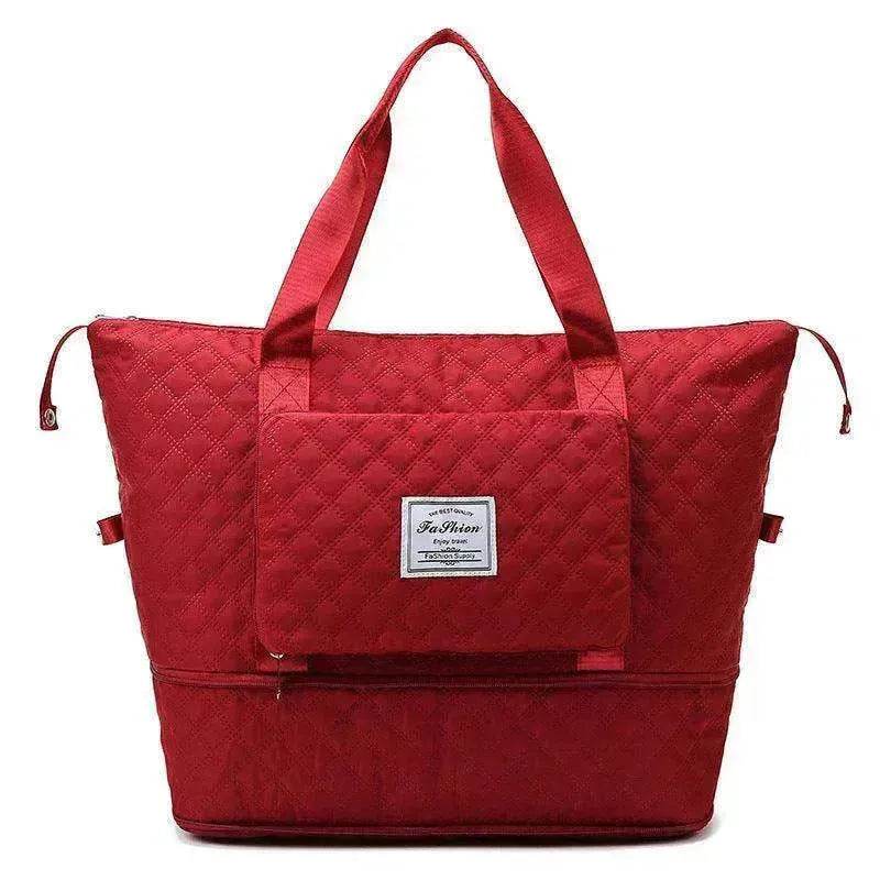 Rhombus Design Foldable Duffle: Large Capacity, Portable