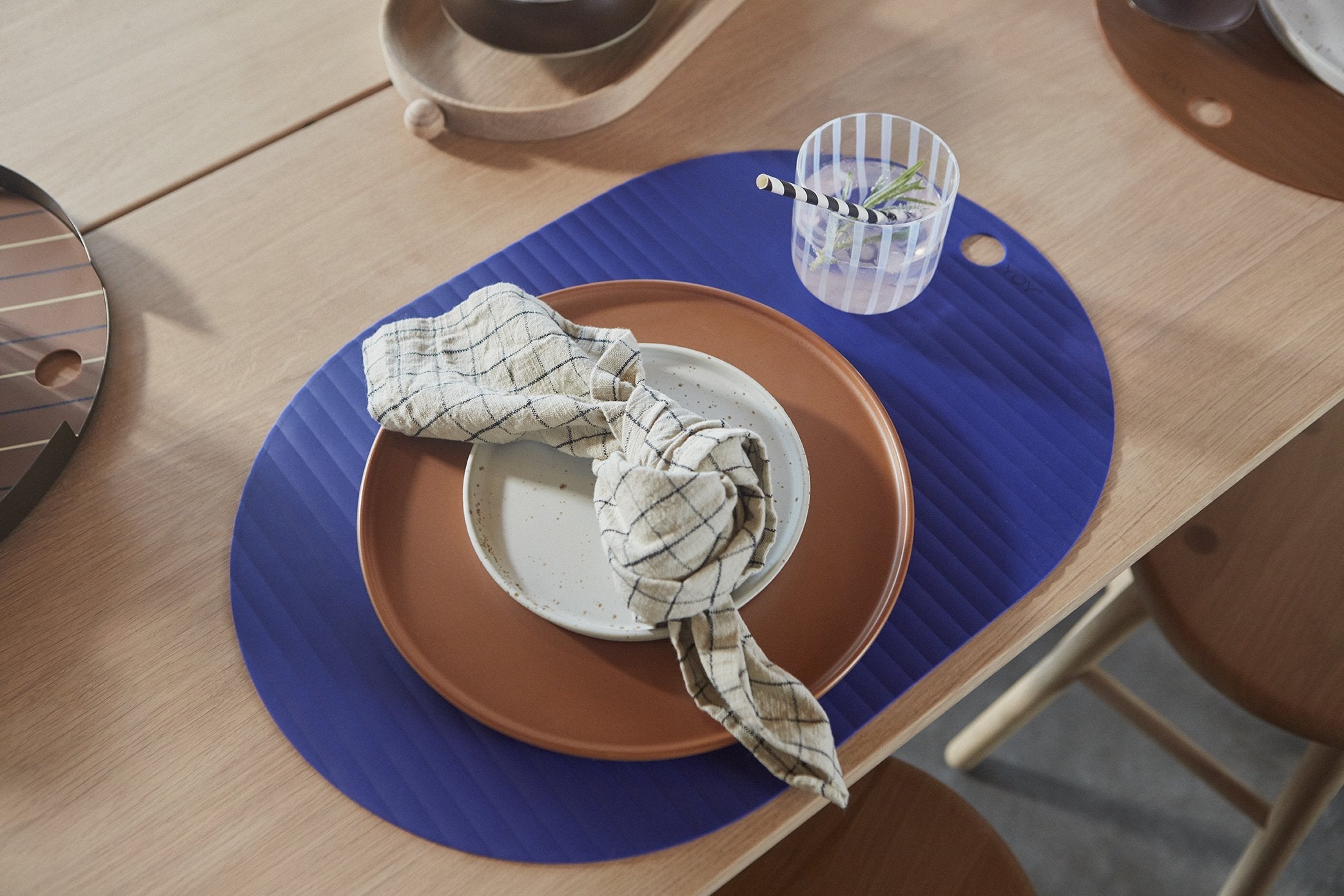 Ribbo Placemat - Pack of 2- Optic Blue