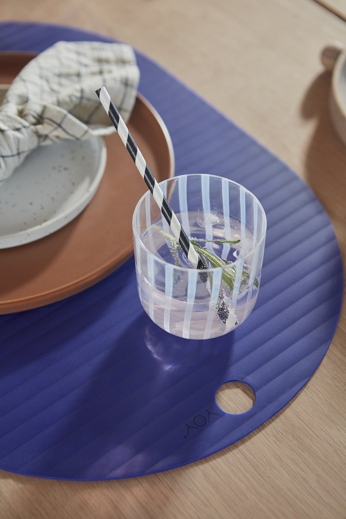 Ribbo Placemat - Pack of 2- Optic Blue