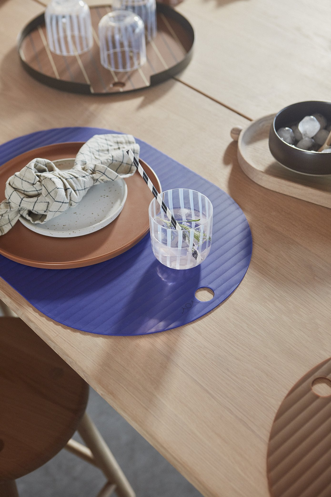 Ribbo Placemat - Pack of 2- Optic Blue