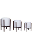 Rica - Mid-Century Modern Plant Stand With White Planter (Multiple Sizes)