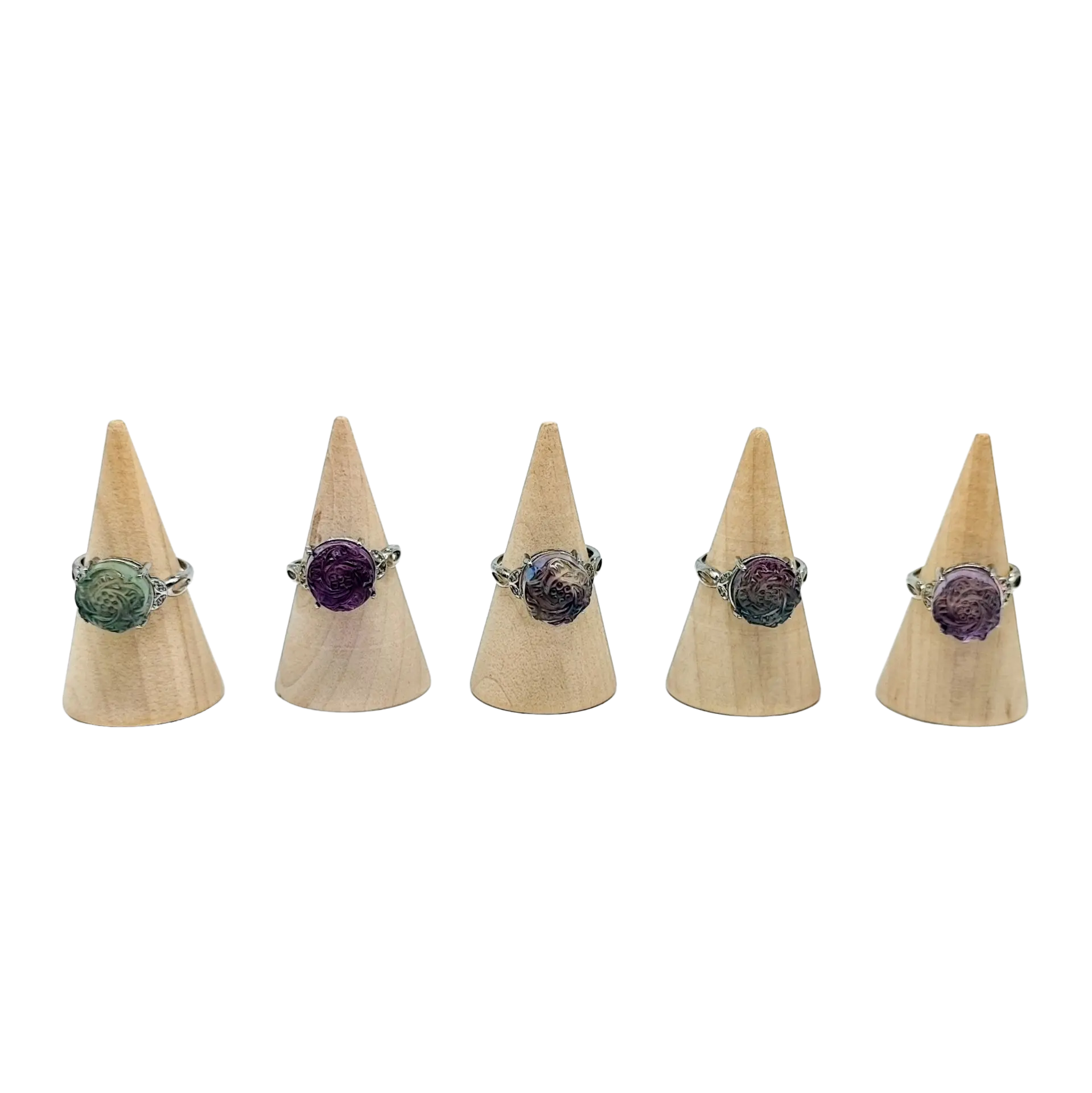 Ring -Fluorite -Flower -Adjustable