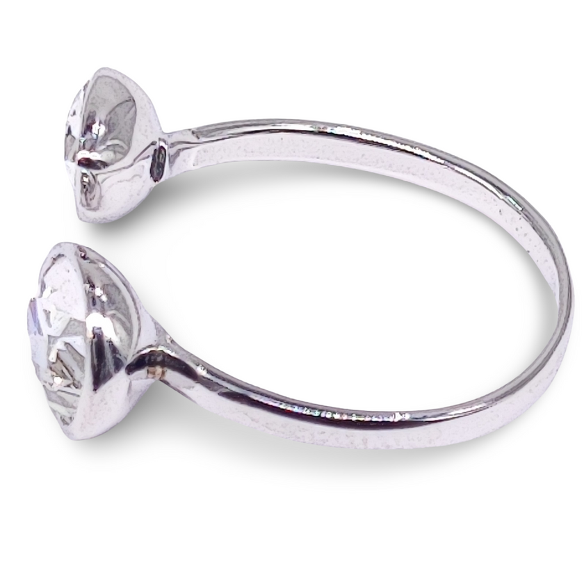 Ring - 925 Sterling Silver - Adjustable - Crystal Quartz