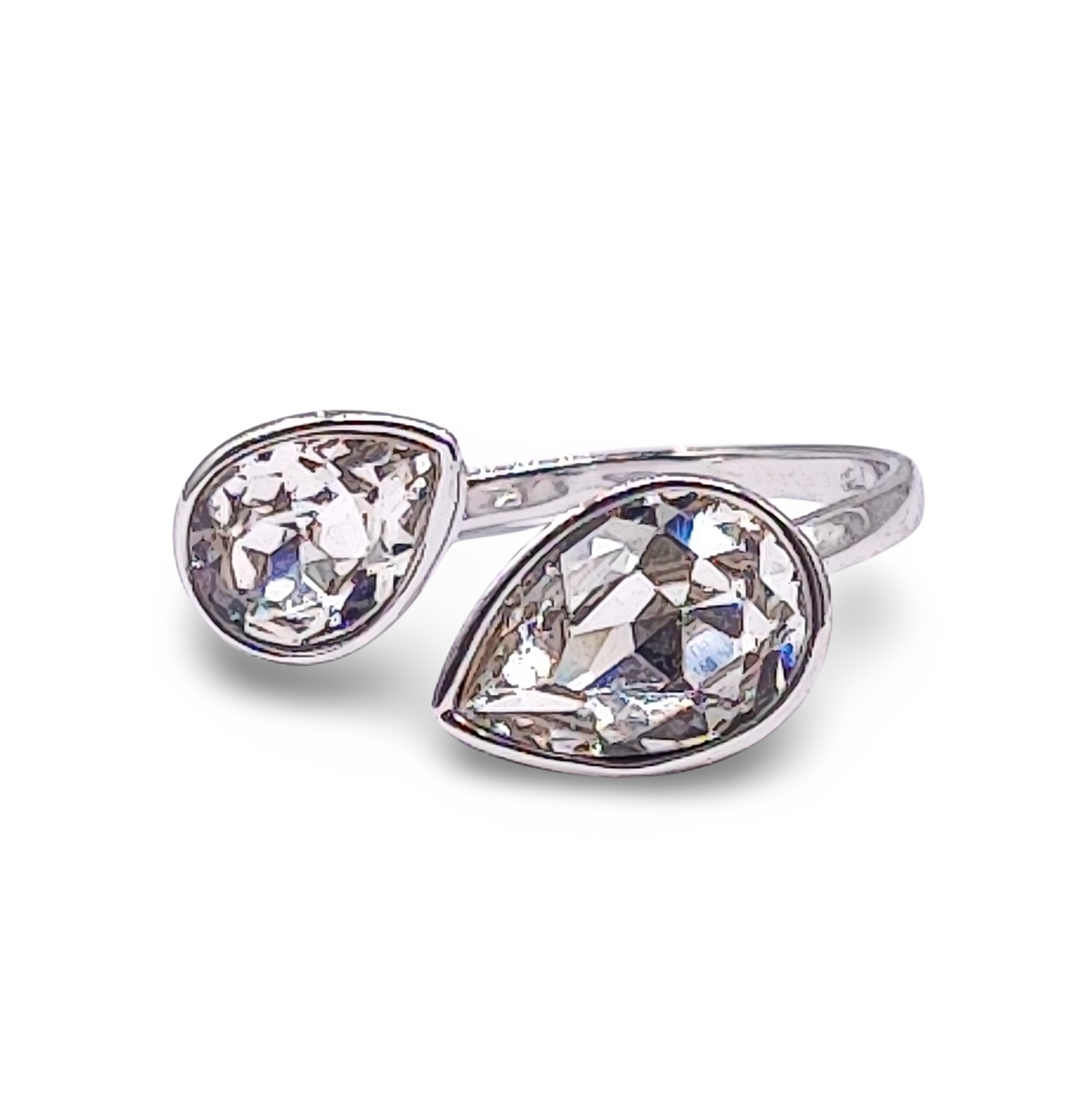 Ring - 925 Sterling Silver - Adjustable - Crystal Quartz