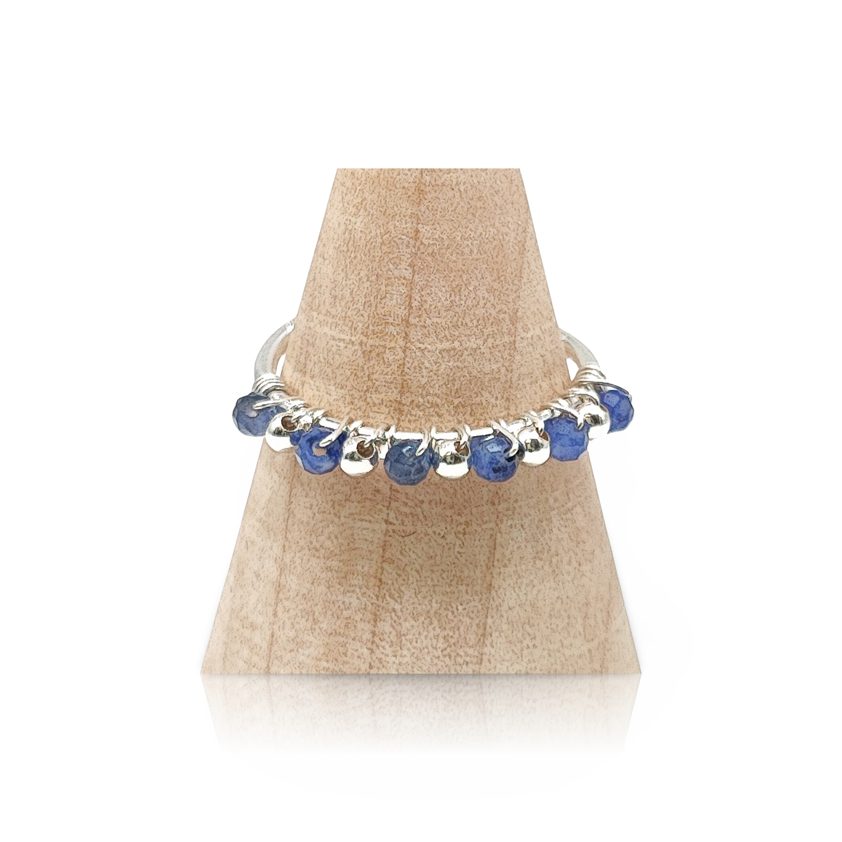 Ring -925 Sterling Silver -Natural Stone -Adjustable