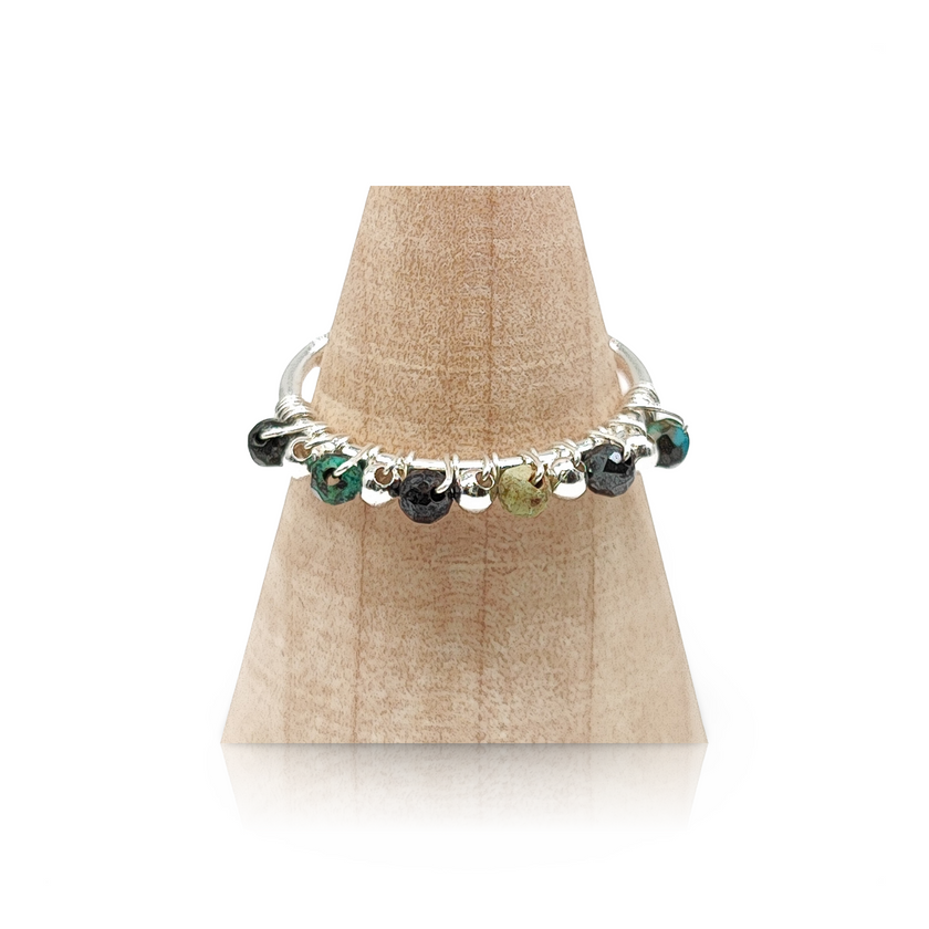Ring -925 Sterling Silver -Natural Stone -Adjustable