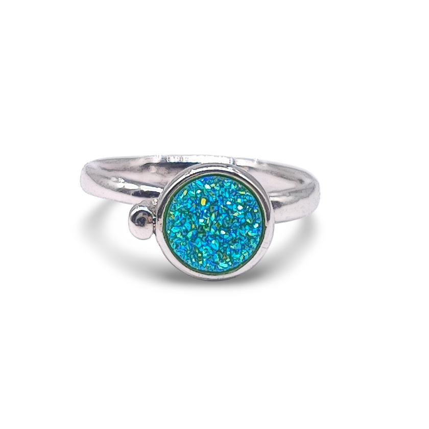 Ring -Adjustable -Open Ring -Druzy Agate