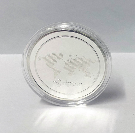 Ripple (XRP) Coin - Silver Metal Physical Blockchain Cryptocurrency Collectible Coin