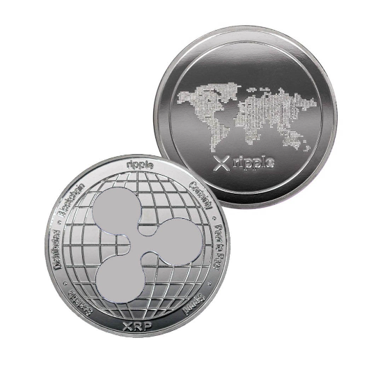 Ripple (XRP) Coin - Silver Metal Physical Blockchain Cryptocurrency Collectible Coin