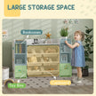 Qaba Kids Toy Organizers and Storage with 8 Removable Storage Bins and Bookshelf, White