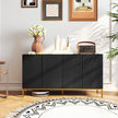 Brooklyn Sideboard/Kitchen Buffet Cabinet with Adjustable Shelves-Black