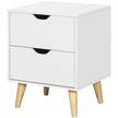Jesse Nightstand with 2 Drawers and Pine Wood Legs-White