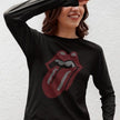 Rolling Stones Tongue Rhinestone Shirt – Iconic Lips & Tongue Sparkle Bling Tee | Bling Dazzel