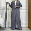 Round Edge Cardigan Sweater Arab  Long Jacket