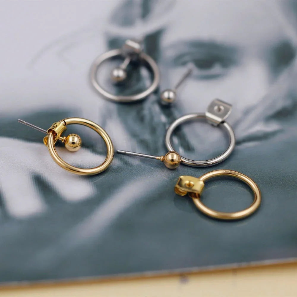 Round Metal Back Earrings