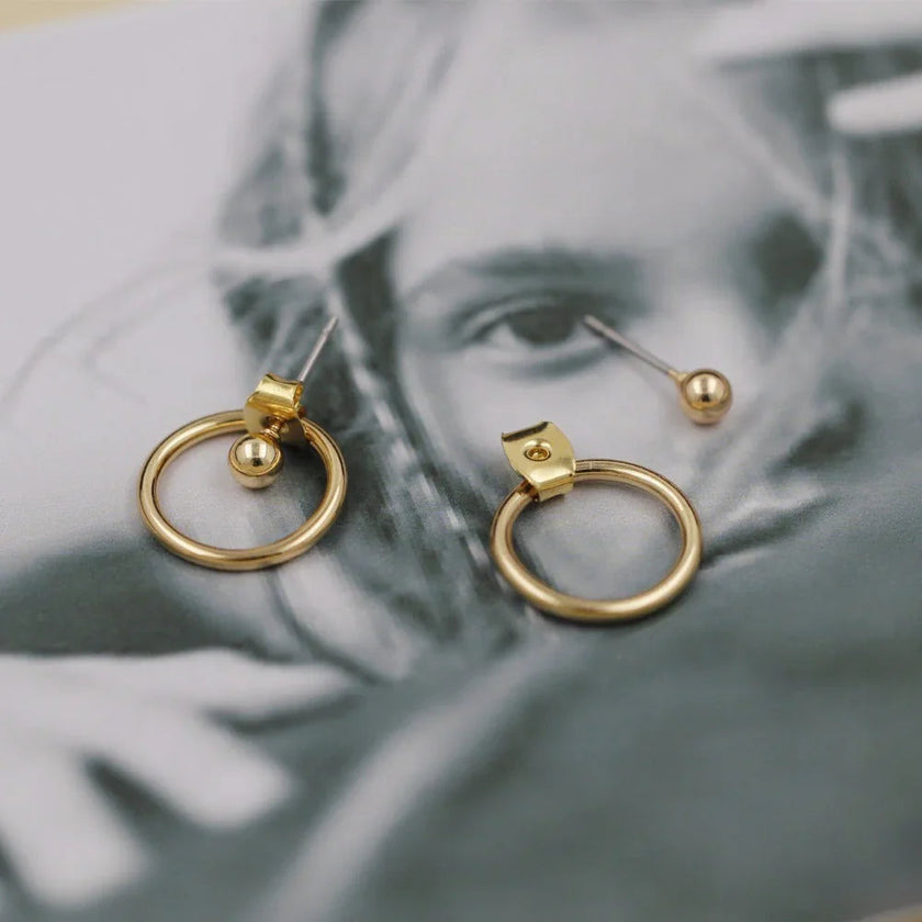 Round Metal Back Earrings