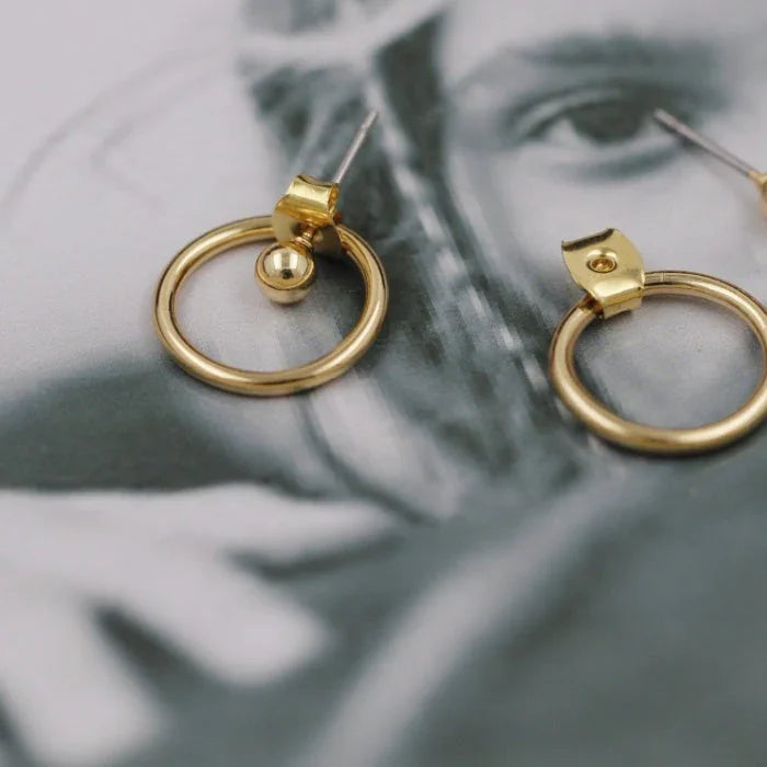 Round Metal Back Earrings