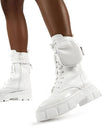 Round head female motorcycle riding boots
