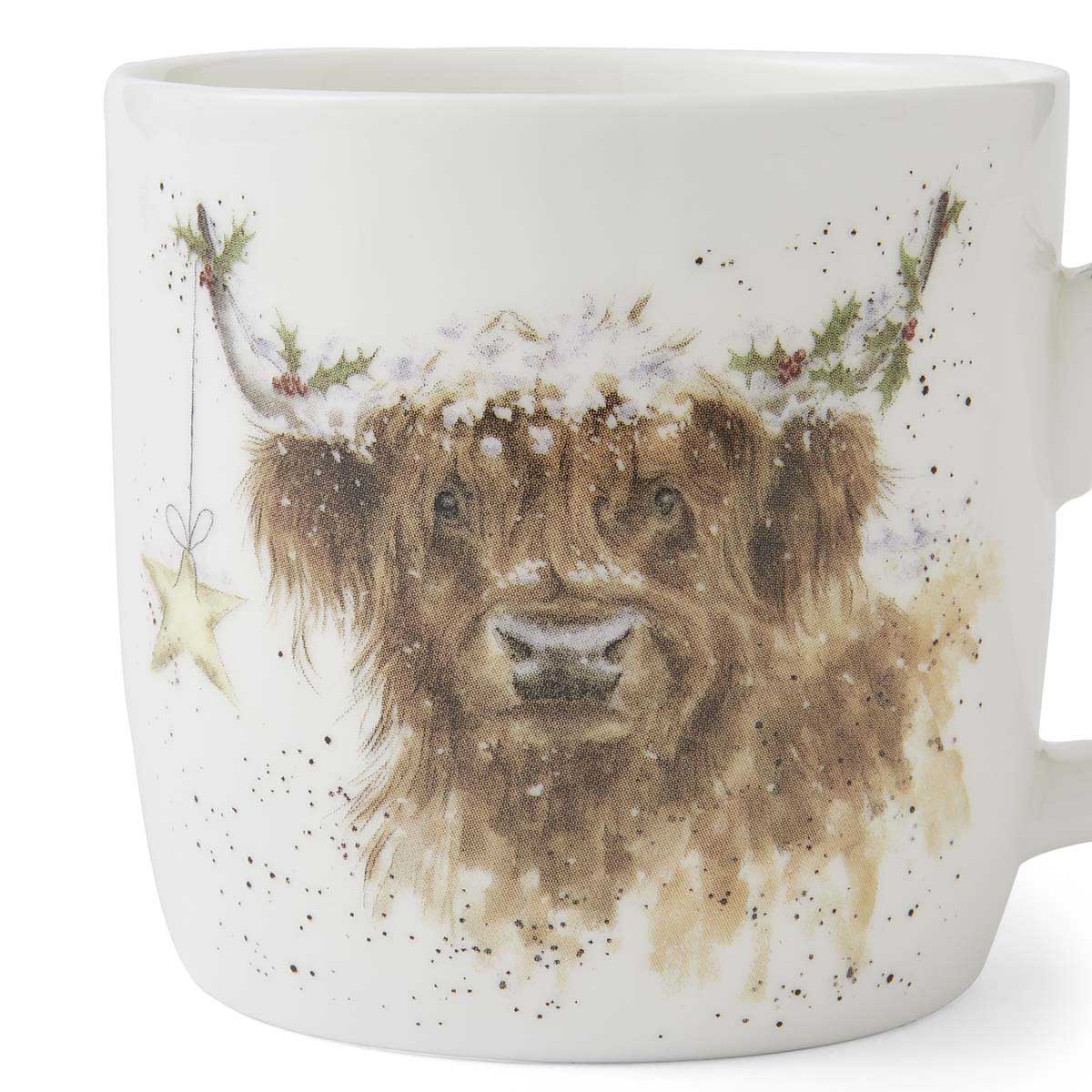 Royal Worcester - WRENDALE MUG 11OZ -HIGHLAND STAR (COW)