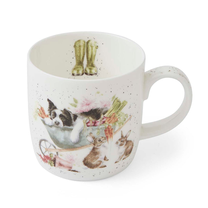 Royal Worcester - WRENDALE MUG 11OZ-SLEEPING ON THE JOB (DOG)