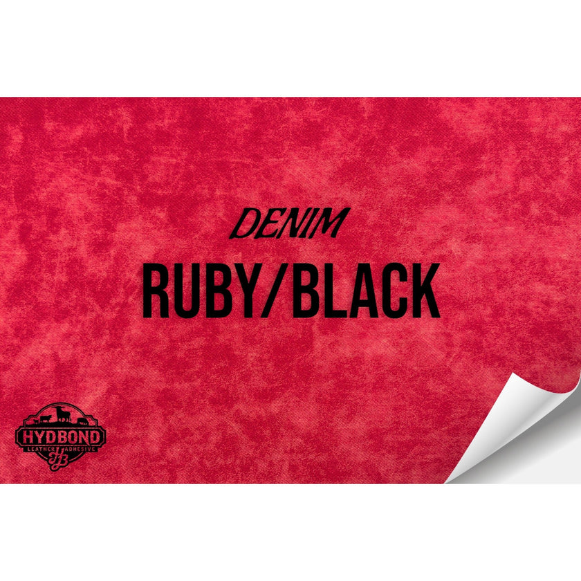RUBY DENIM/BLACK WITH ADHESIVE HYDBOND LEATHERETTE SHEET (12