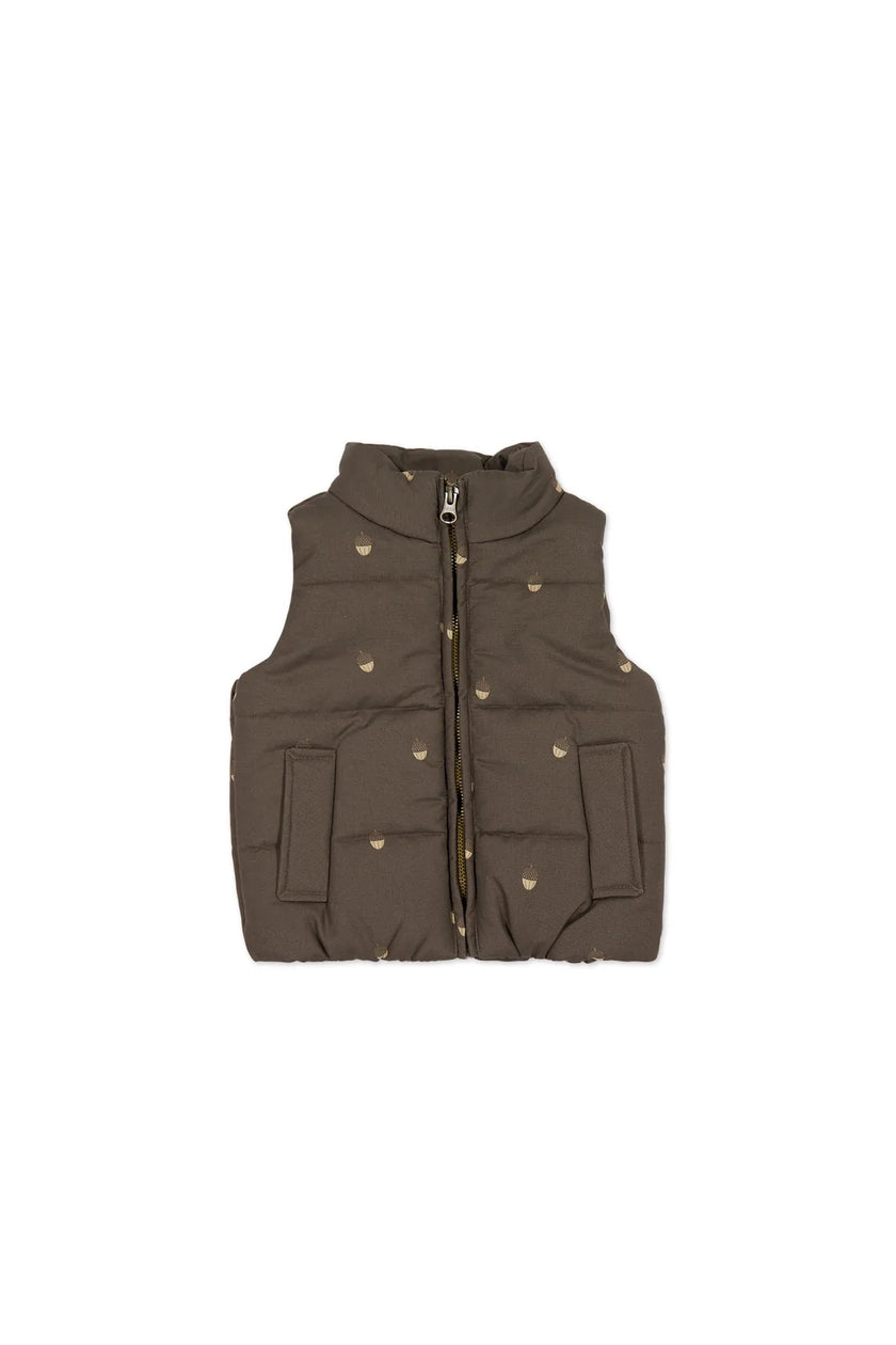 Rudi Puffer Vest - Acorn Wolf | Jamie Kay