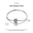 Sterling Silver Blue Flower Clasp Bracelet with Dream Engraving