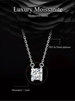 Radiant 1ct Moissanite Sterling Silver Pendant Necklace
