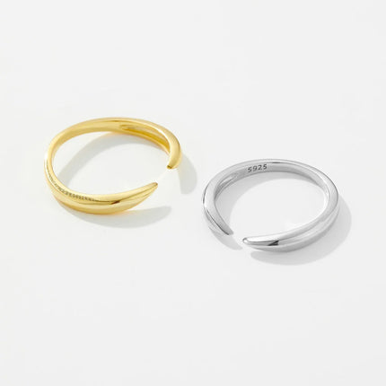 925 Sterling Silver Gold Talon Open Ring