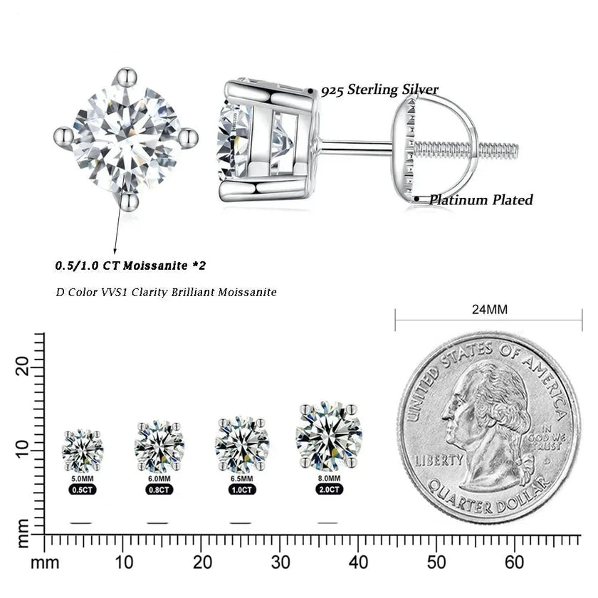 Breathtaking Moissanite Heart Stud Earrings | 925 Sterling Silver