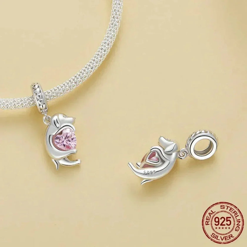 Genuine 925 Sterling Silver Pet Dog Charm For Bracelet - Poodle Dachshund Pendant