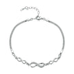 Sterling Silver Infinity Bracelet with CZ – Adjustable